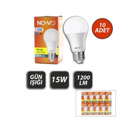 10 Adet 15W Gün Işık Led Ampul 1200LM 3000K 15.000 Saat Ömür