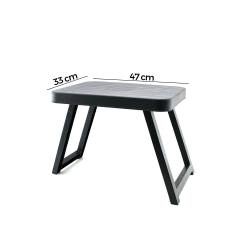 10 Adet Küçük= 47X33CM Kamp - Piknik Masası Siyah Plastik Katlanabilir AYAKLI=38CM