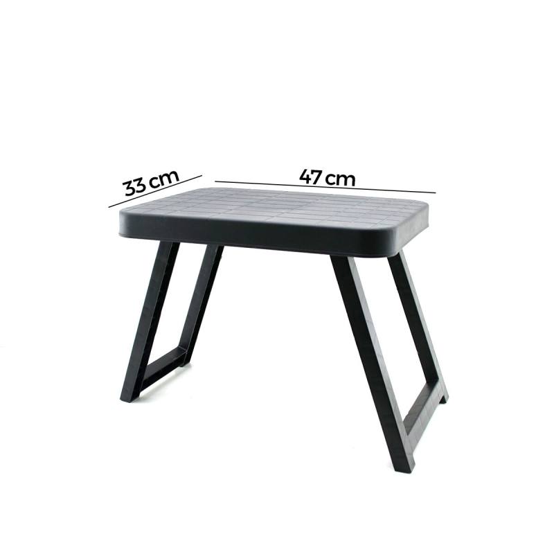 10 Adet Küçük= 47X33CM Kamp - Piknik Masası Siyah Plastik Katlanabilir AYAKLI=38CM