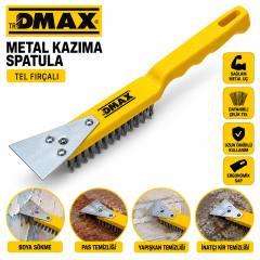 12 Adet 2IN1 Çelik Tel Fırça - Metal Kazıma Spatula 270MM