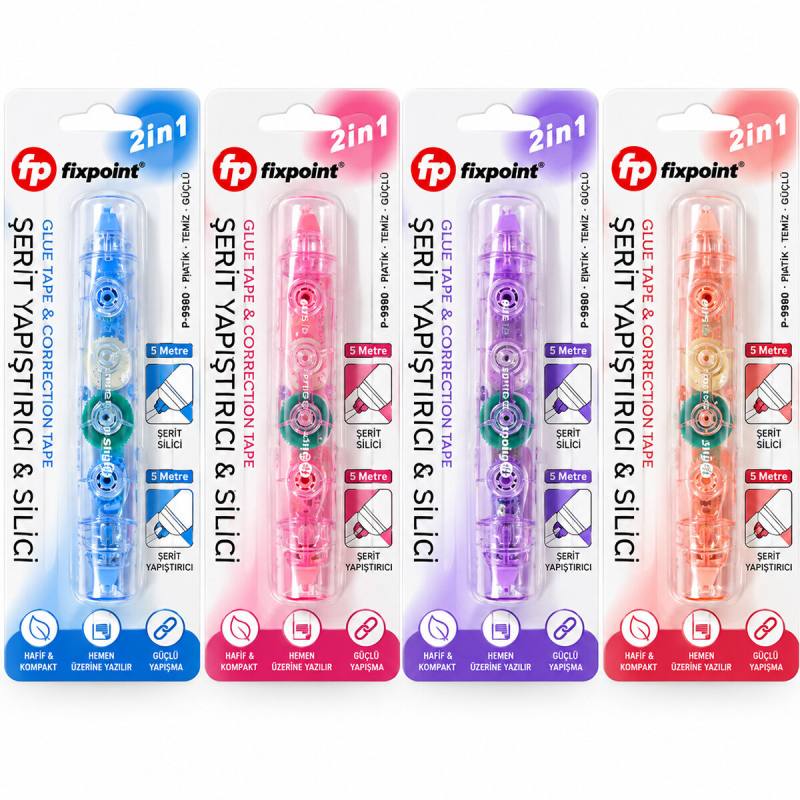 12 Adet 2İN1 Şerit Yapıştırıcı - Daksil Silici 5MMX5MT