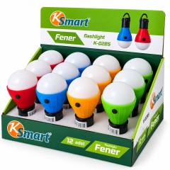12 Adet Pilli Fener - Ampul Renkli Askılı K-0285