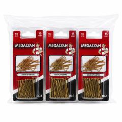 180 Adet 3X50 12X15PCS Sarı Tp Çelik Tel Çivi