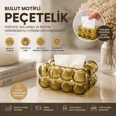 19X13X9CM Kahverengi Şeffaf Yaylı Masaüstü Bubble Dekoratif Bulut Peçetelik