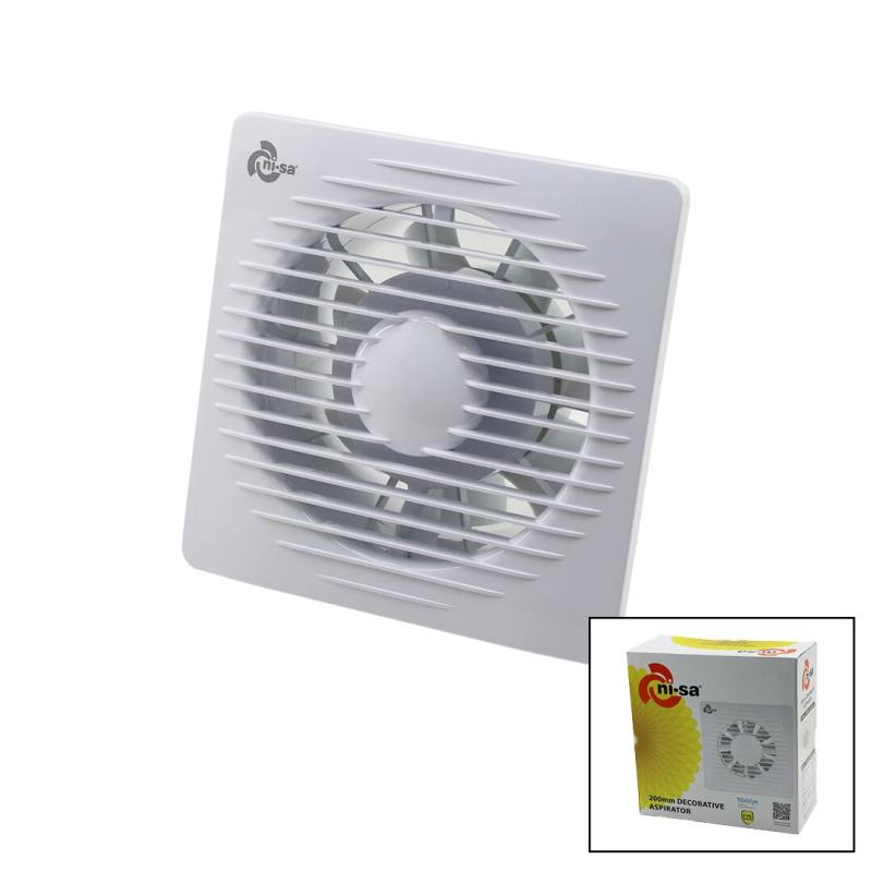 200 8İNÇ Banyo Tuvalet Havalandırma Aspiratörü 40W 200M3/H EBT-200