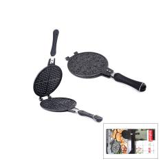 20CM Granit Döküm Waffle Tava Bakalit Sap