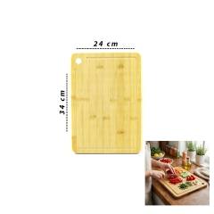 24X34X1.8CM Ahşap Bambu Kesim Panosu - Kesme Tahtası