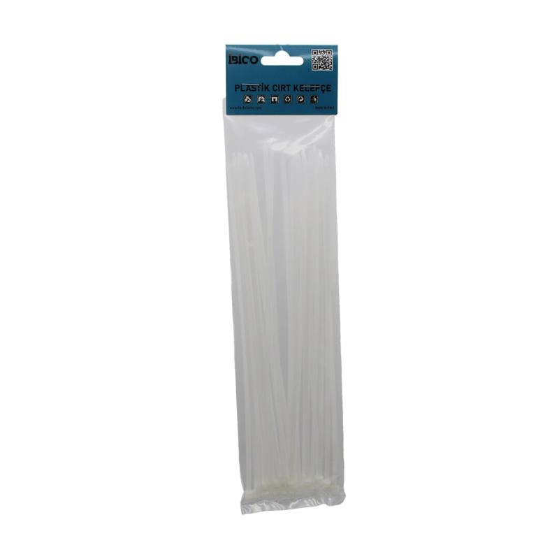 25PCS Beyaz 3.6X250MM Plastik Cırt Kelepçe