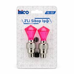 2PCS Pembe Elmas Kesim Prizma Model Sibop Işık Pilli Bisiklet - Motor - Araç Hareket Sensörlü İ18-021