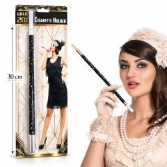 30 cm Siyah Payetli Sigara Tutacağı – 1920’ler Gatsby Parti Aksesuarı