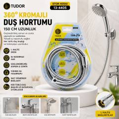 360° - Metal Duş Hortumu 150CM Vakumlu Ambalaj