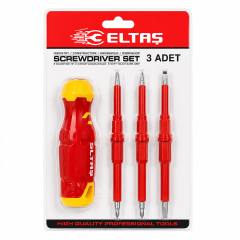 3PCS - Çift Taraflı Uç 3MM-5MM-6MM Ergonomik Sap Elektrikli Tornavida Seti LRD-144