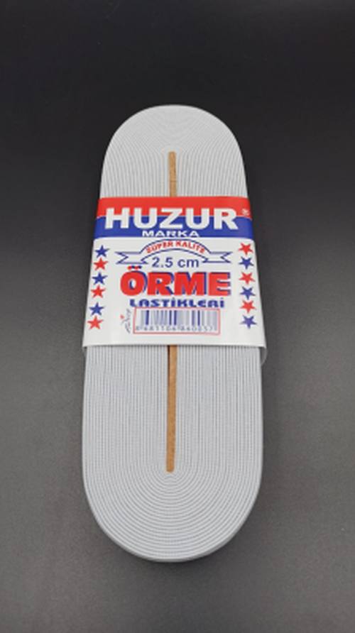 Beyaz - 2.5CM Paça Lastik Geniş 10MT.