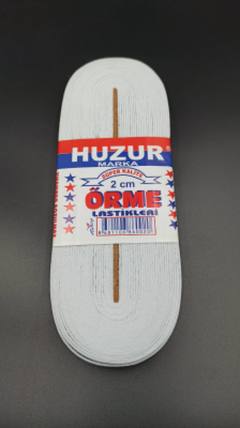Beyaz - 2CM Paça Lastik Yassı Geniş 10MT