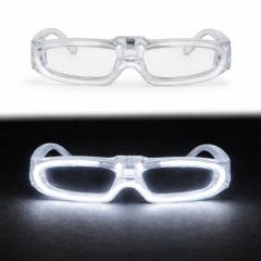 Beyaz LED Işıklı Parti Gözlüğü 3 Modlu – Glow - Gece Eğlence Gözlüğü