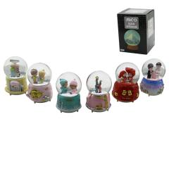 Büyük Boy - 10CM Pilli - Işıklı Müzikli Kar Küresi Cam İnsan Figürlü - Desen Mix Renkli Herhangi Bir Tanesi Gönderilir