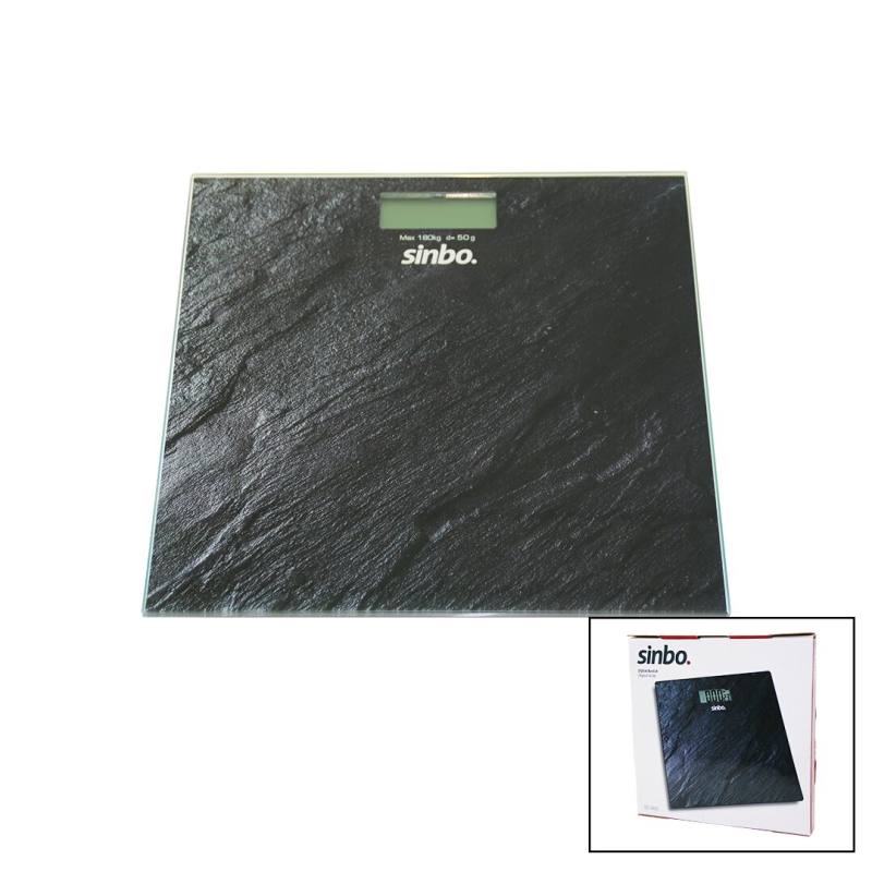 Dijital - Pilli Cam Banyo Baskülü Lcd Ekran - Sıcaklık Göstergeli 180KG/50GR 26X26CM Sinbo SBS-4450