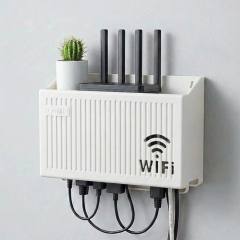 Duvar Tipi Wi-Fi Modem Saklama Kutusu(Beyaz) – Kablo Düzenleyici Router Raf Organizer
