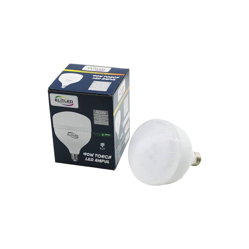 Elitled EL-02 12/24 40W Torch Led Bulb Ampul Beyaz - 6400K E27 4400 Lümen 20.000 Saat Ömür
