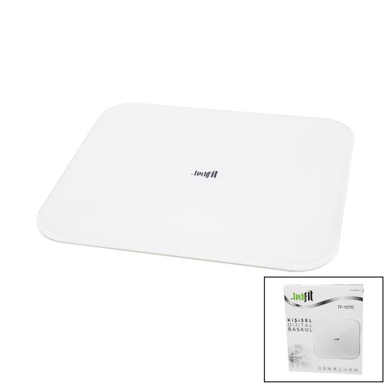 Gizli Ekran -soft Beyaz Cam Zemin Dijital Baskül Terazi 180KG Sensör -led Ekran -oda℃ TF-1070