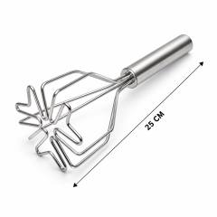 Kalp Şekil Çap: 9CM Krom SAPLI=12CM Metal Patates Ezici Toplam Uzunluk: 26CM
