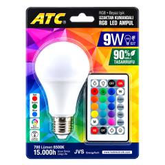 Kumandalı - Rgb 9W=60W - E27 Led Ampul 700LM 15000 Saat Ömür