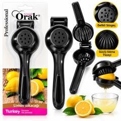 Limon Sıkacak Siyah Kollu Pres Modeli Döküm Limon - Meyve Sıkacak