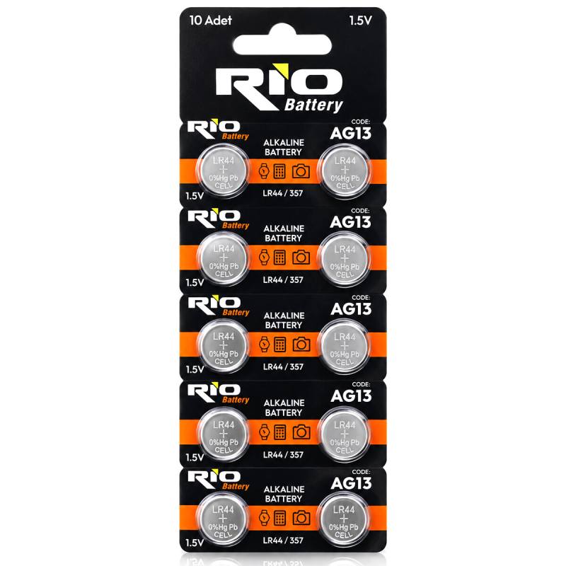 LR-44/357 Düğme Pil Alkalin 1.5V 10LU Kart AG13