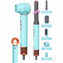 Mavi Air Brush 5İN1=BUKLE-HACİMLE-DÜZLEŞTİR-2-FIRÇA Saç Kurutma - Şekil Makinesi 1300W 3-KDM.HIZ Sıcaklık SHD-1729