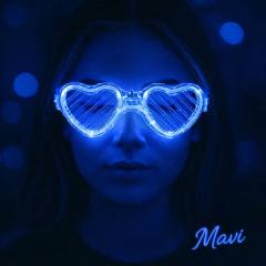 Mavi LED Işıklı Kalp Gözlük – 3 Modlu Parti - Glow Gözlüğü