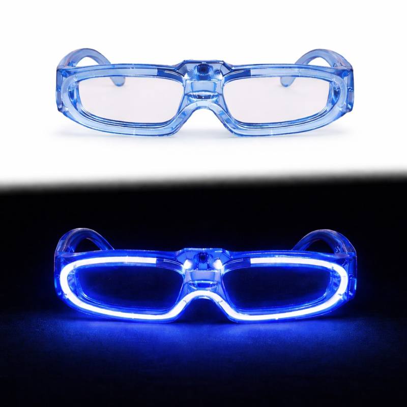 Mavi LED Işıklı Parti Gözlüğü 3 Modlu – Glow - Gece Eğlence Gözlüğü