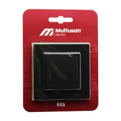 Mutlusan RİTA-2220 401 0284BBLİSTERLİ - Kartlı Siyah - Tekli Anahtar Vidalı - Çerçeveli