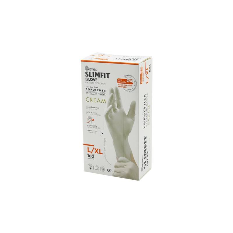 Reflex Slimfit Glove KOD-028 L-xl Krem Pudrasız Muayene Eldiven 100LÜ