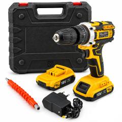 Sarı 1850 Rpm Stanlıy-cordless 18W Şarjlı Matkap Seti Çantalı Yedek Batarya ATS1402