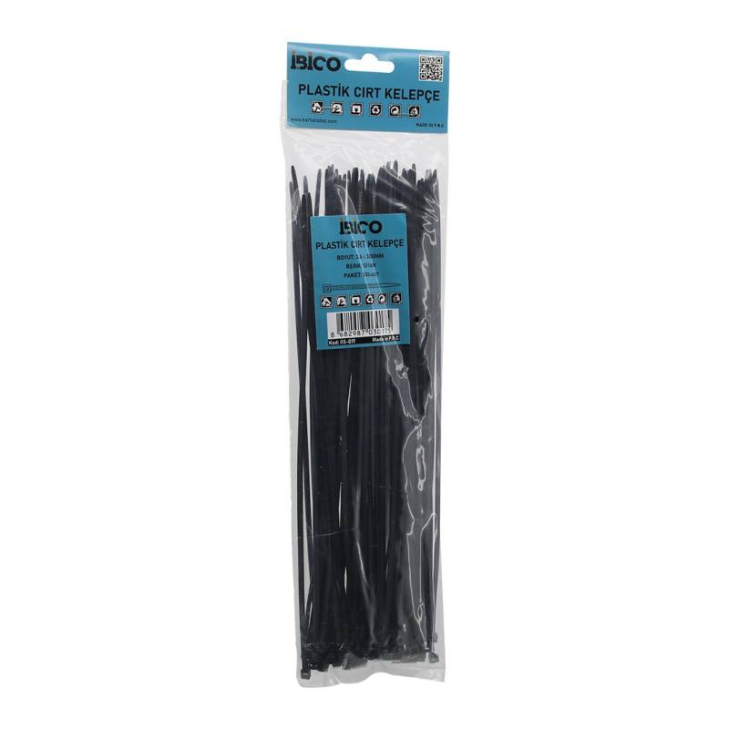 Siyah 3.6X300MM Plastik Cırt Kelepçe 100PCS