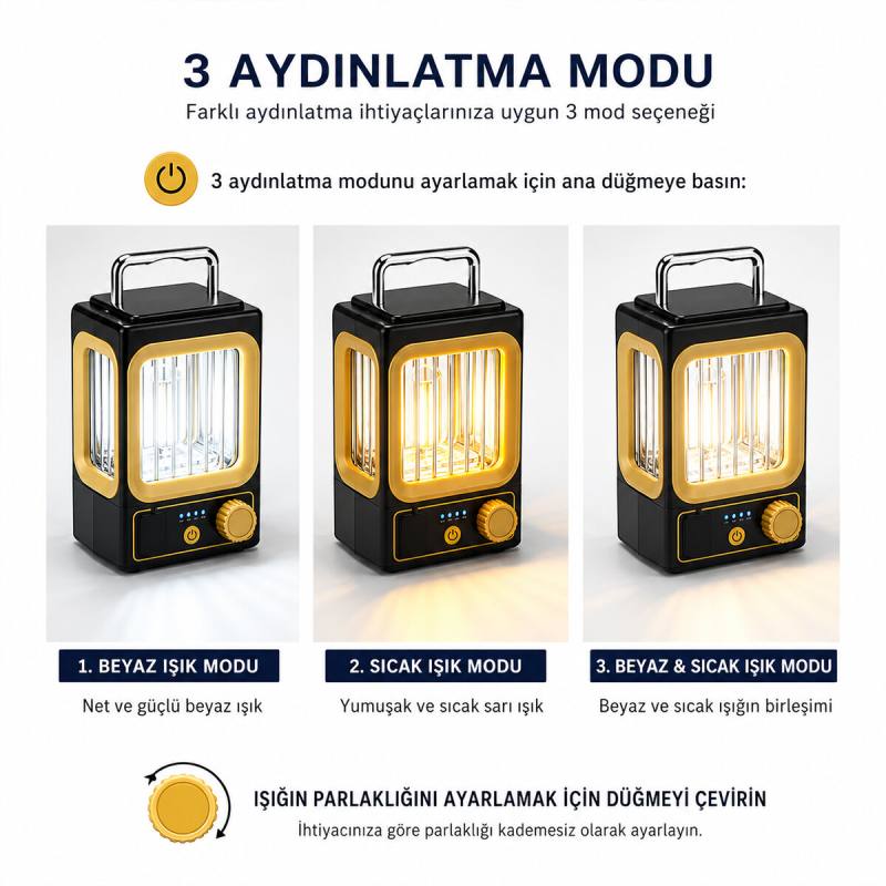 SOLAR - GÜNEŞ ENERJİLİ USB ŞARJLI NOSTALJİ SOLAR LAMBA 1500mAh HS-234