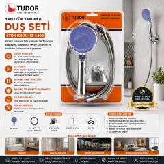 Vakumlu - Krom Lüks Duş Seti Metal Yaylı HORTUM=150CM Mafsal