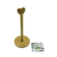 Yuvarlak Altlık - ÇAP=12CM Ahşap Bambu Kağıt Havluluk Kalp Başlı SAP=28.5CM