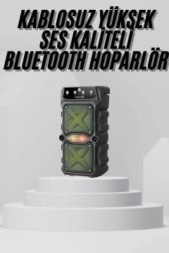 Bluetooth Hoparlör Yüksek Ses Kaliteli Büyük Boy Çift Çıkışlı Ses Bombası