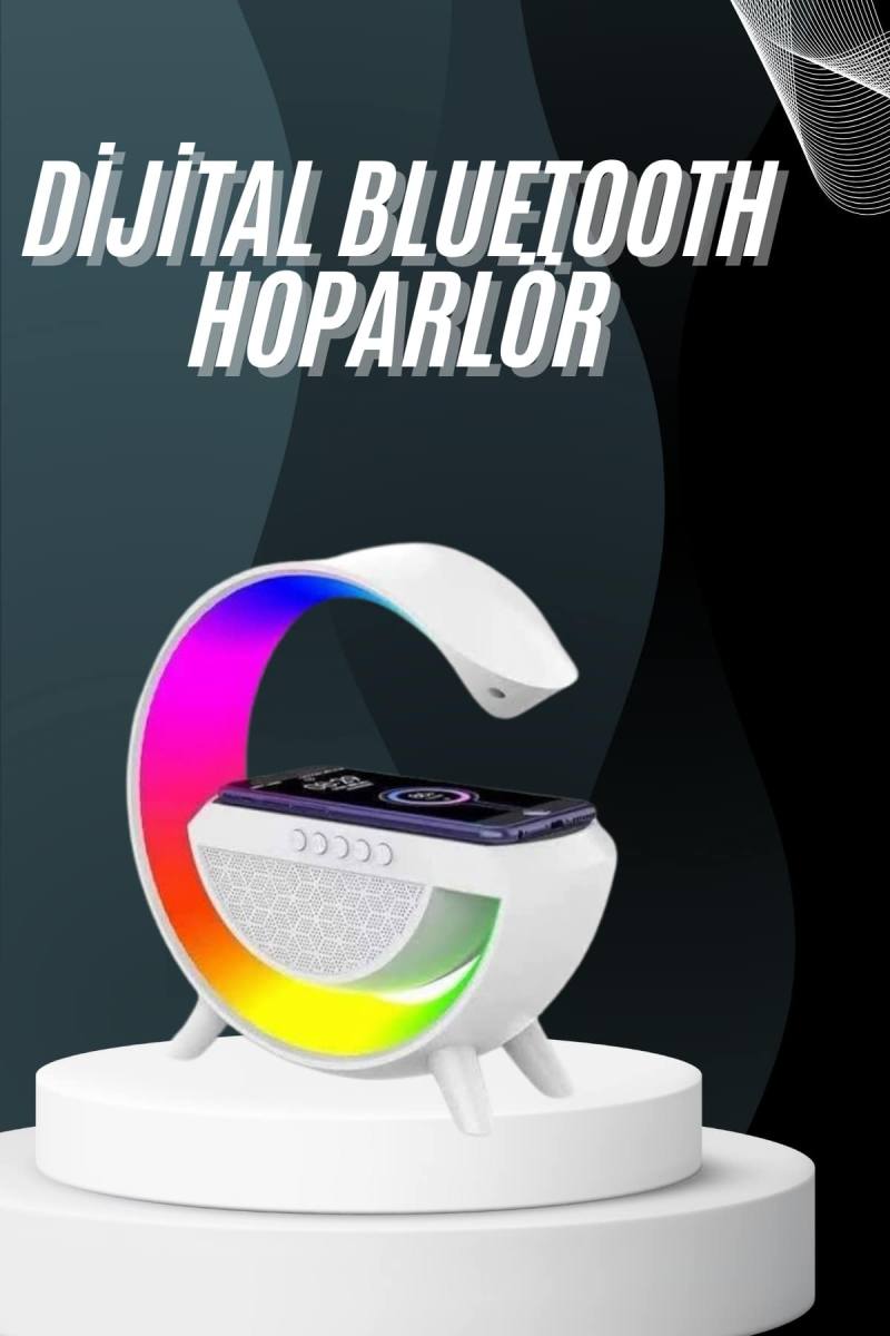 Bluetooth Hoparlör G Şekli Atmosfer Akıllı Rgb Lamba Wireless Kablosuz Şarj