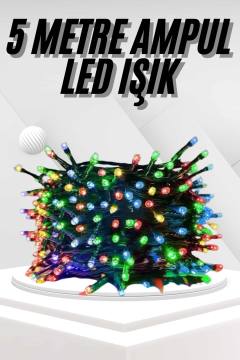 Ledli Fişli Led Dekor Lambası 5M RGB Yılbaşı Ağacı Işığı