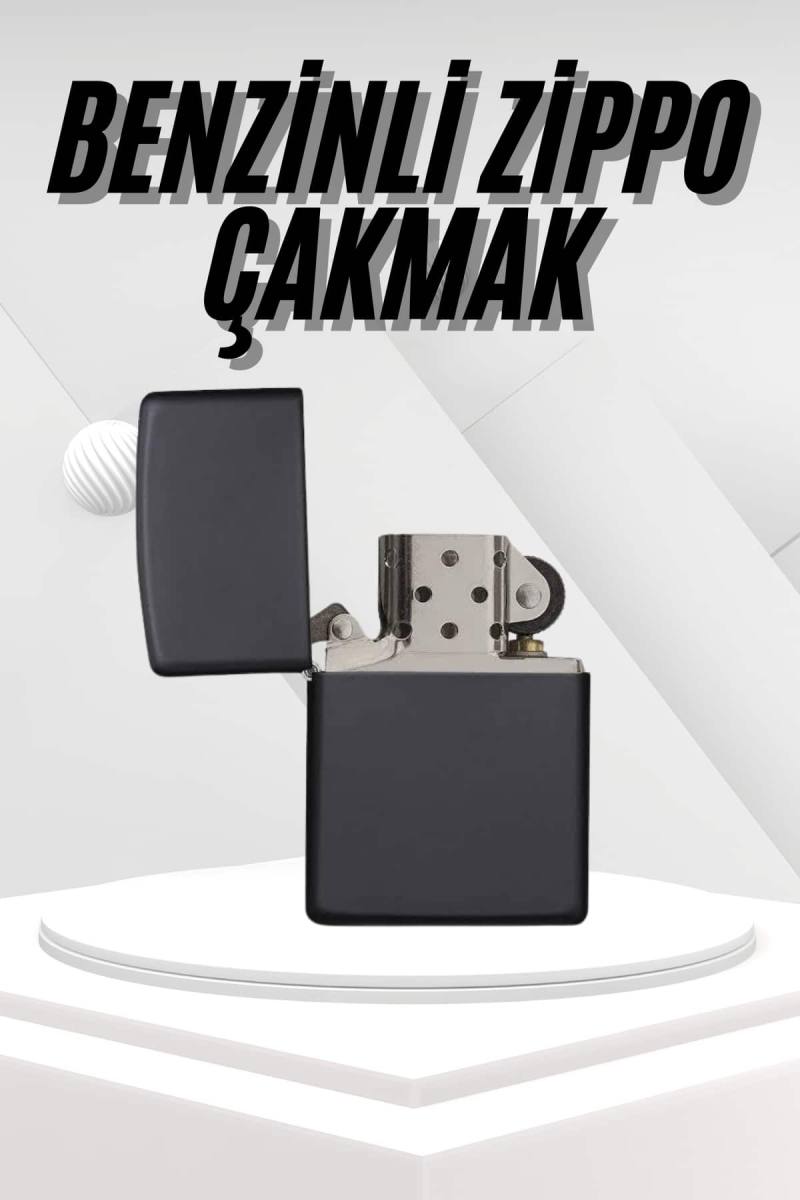 Hediyelik Zarif  Siyah Benzinli Çakmak