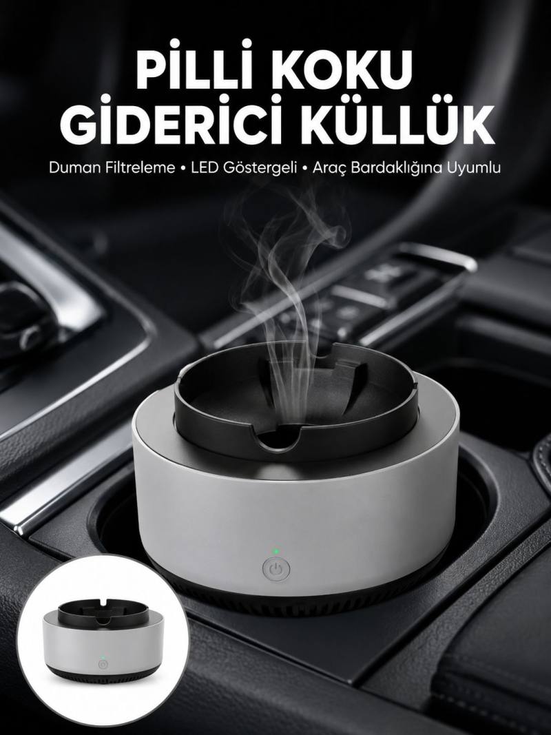 Kül Tablası Hava Temizleyici Araç Akıllı Küllük Duman Temizleyici
