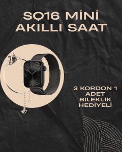 SQ-16 Mini Series 10 Akıllı Saat | Şık ve Hafif Tasarım, 3 Kordon Seçeneği