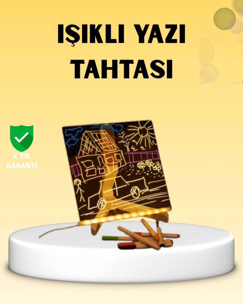 LED Işıklı Akrilik Yazı Tahtası Renkli Kalem Setiyle