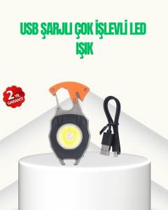 Çok İşlevli USB Şarjlı Anahtarlık Fener