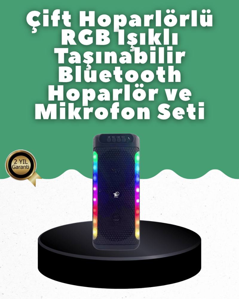 Yüksek Ses Güçlü Kablosuz Hoparlör  Karaoke Mikrofonlu