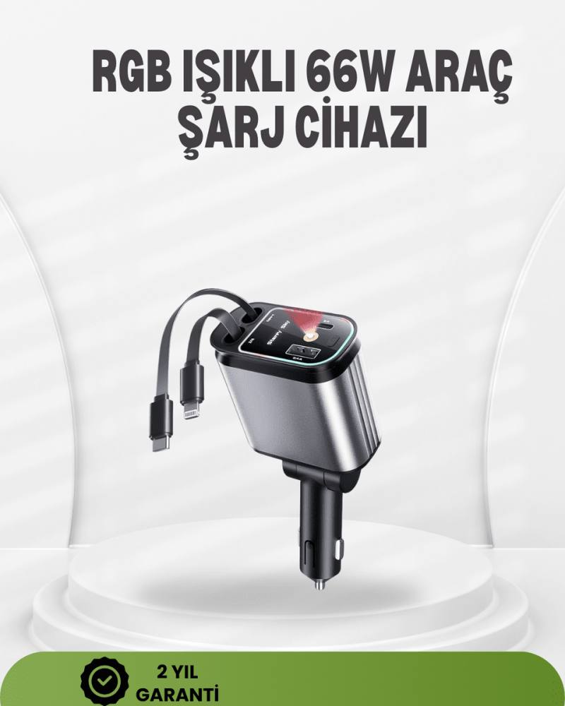 Ford, Opel, Volvo, Skoda Araçlar için 66W Çoklu Hızlı Şarj Cihazı