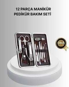 Profesyonel Tırnak Bakım Seti Çelik Aletli Şık Deri Çantalı