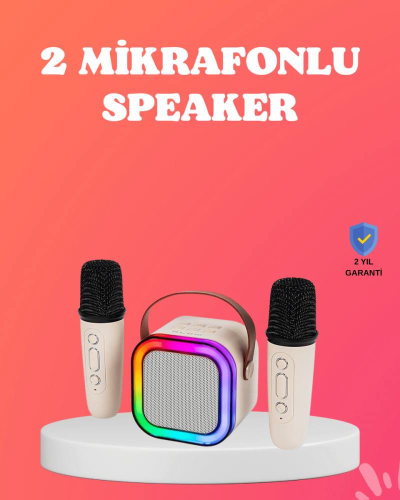Bluetooth 5.0 Destekli Kablosuz Karaoke Hoparlör